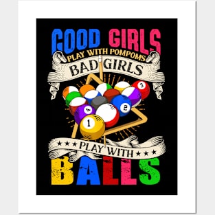 Good Girls Bad Girls Pool Player Billiards Posters and Art